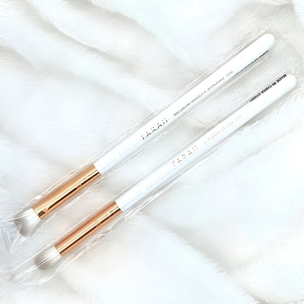 🔴 FARAH Rose Gold Eye & Detail Brushes Duo Bundle Set - F.A.R.A.H 25E & 55E